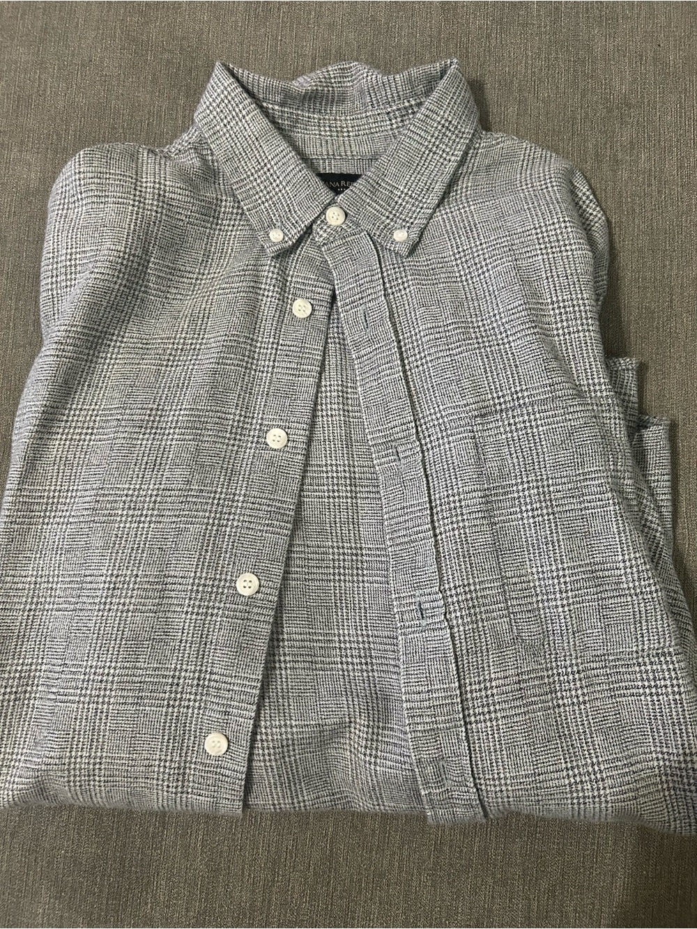 Banana Republic Gray Glen Plaid Slim Fit Shirt